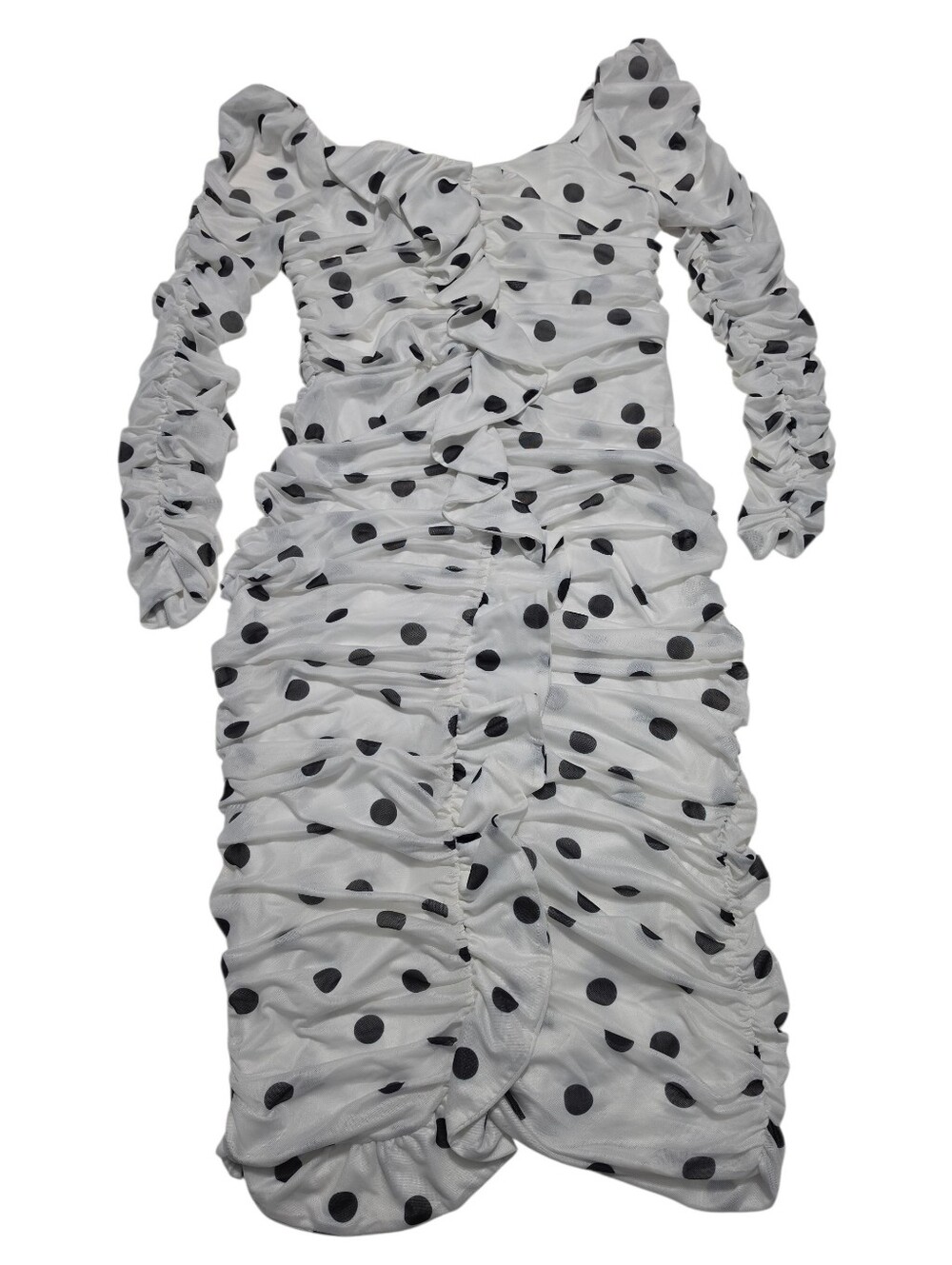 Novella The Label The Moment Mesh Dress Valentino Polka Dots Glamour Midi Sz 16 - Picture 6 of 10